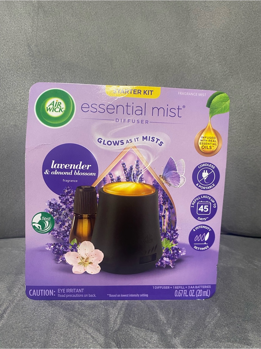 Essential Mist Diffuser Starter Kit - Lavender & Almond Blossom (Purple)